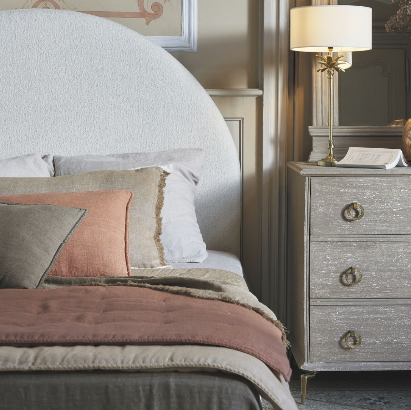 Astrid Taupe Linen-Mix Cushion
