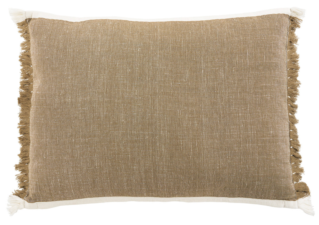 Astrid Taupe Linen-Mix Cushion
