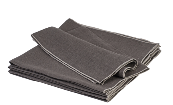 brown napkin natural piping