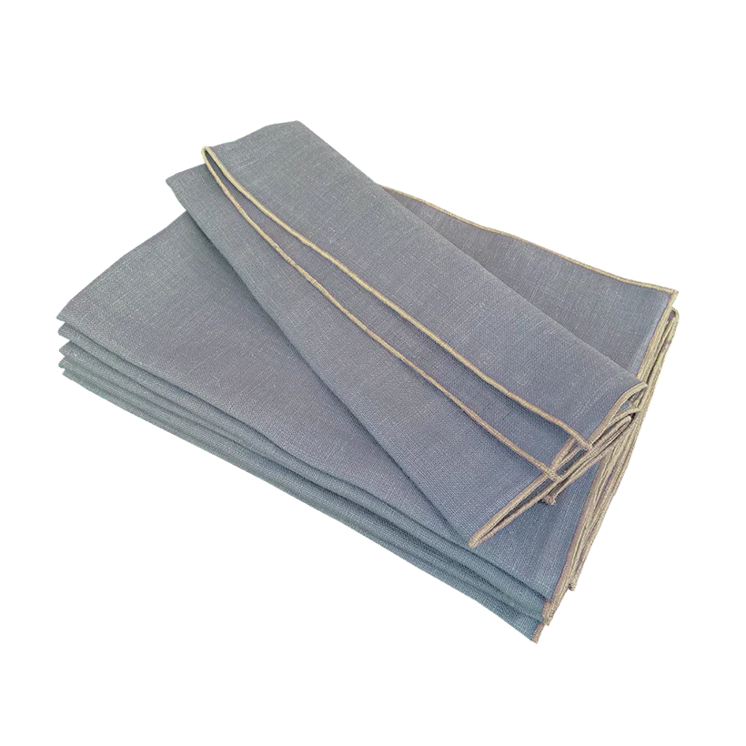 Blue Napkin Natural trim