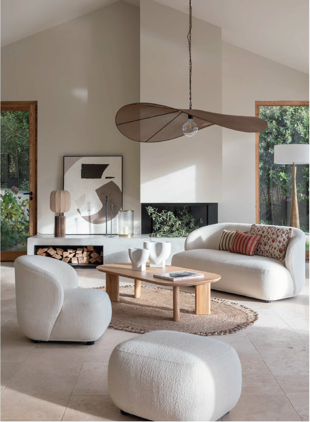 Lisette Cream Boucle Armchair