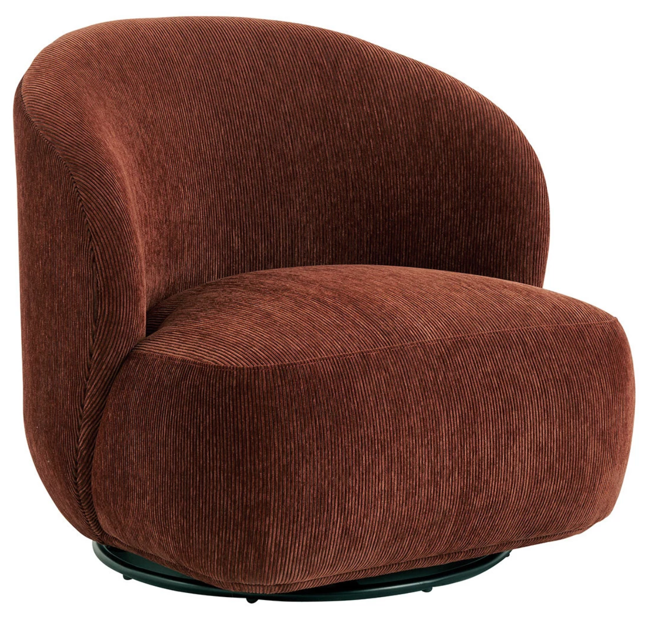 Lisette Swivel Chair In Burnt Orange