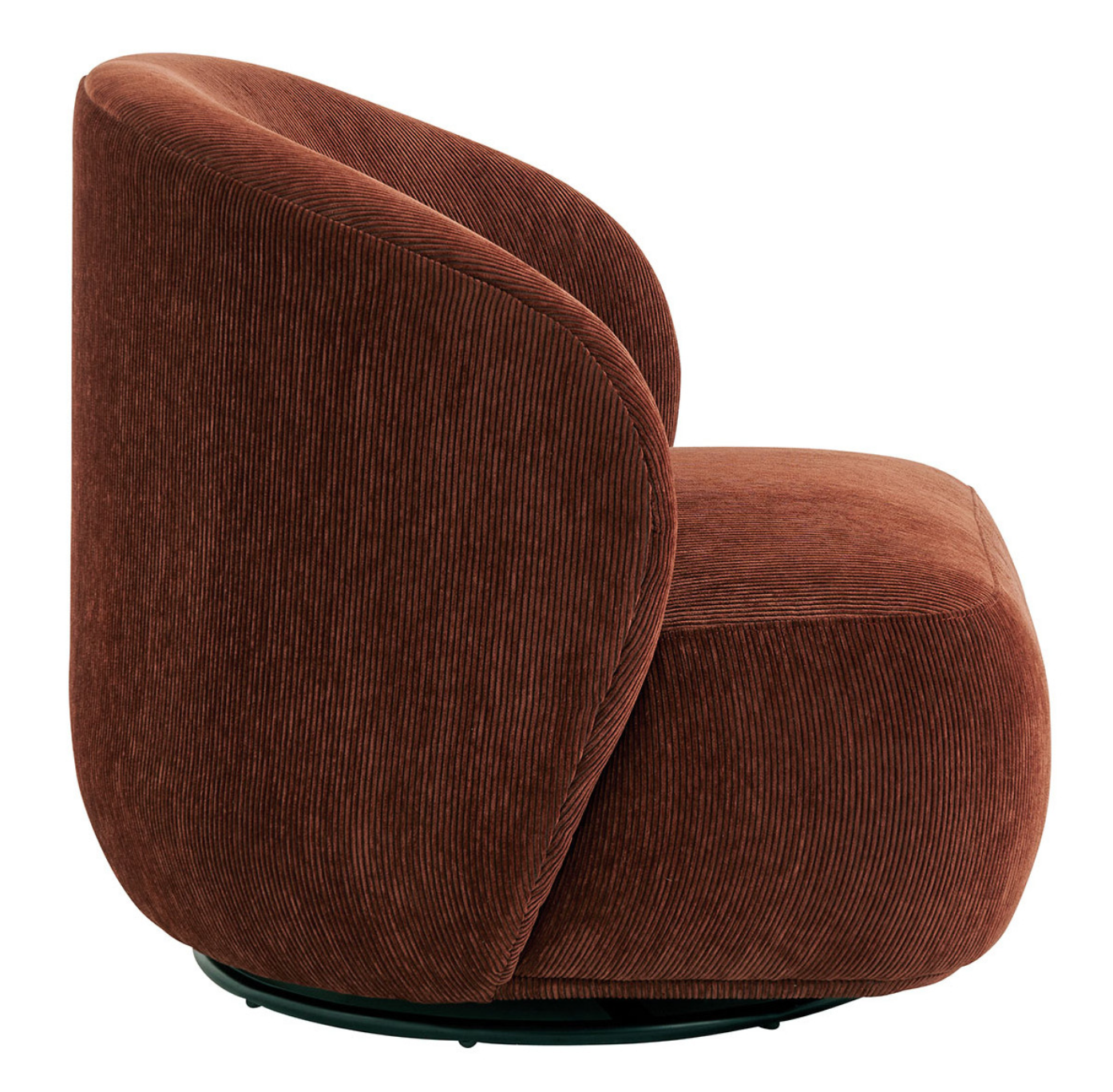 Lisette Swivel Chair In Burnt Orange