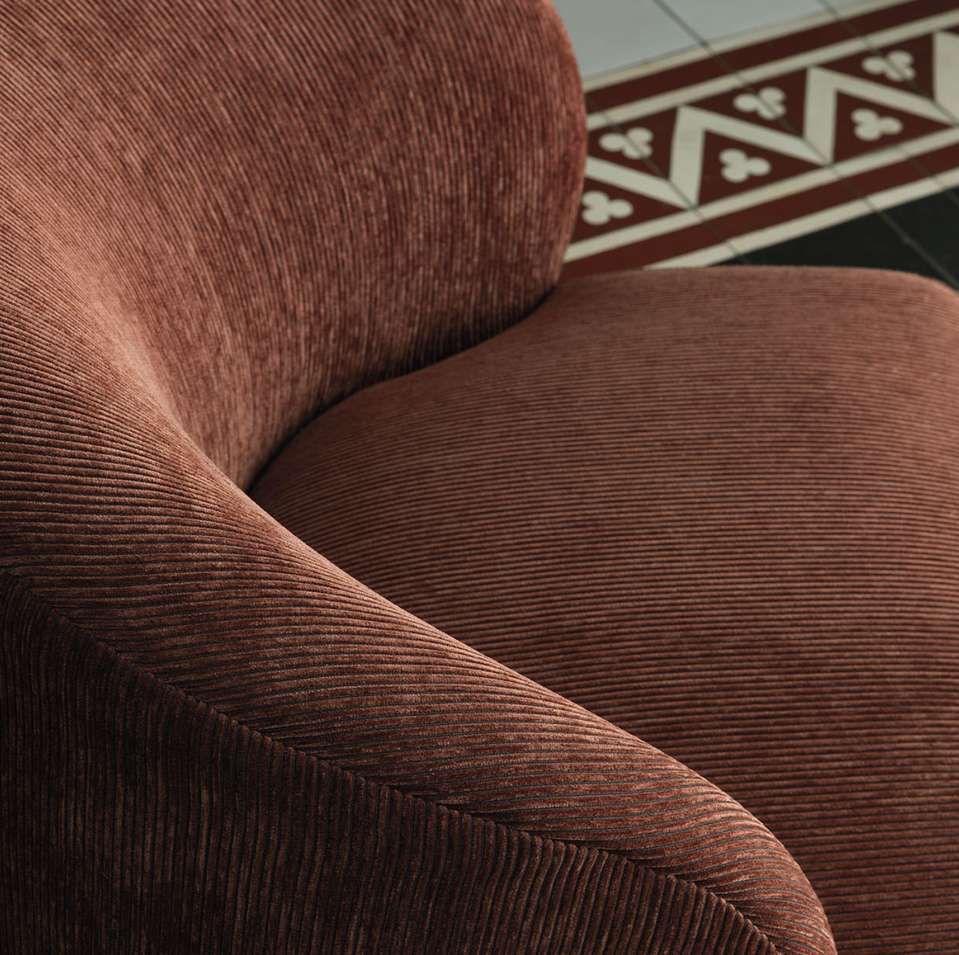 Lisette Swivel Chair In Burnt Orange