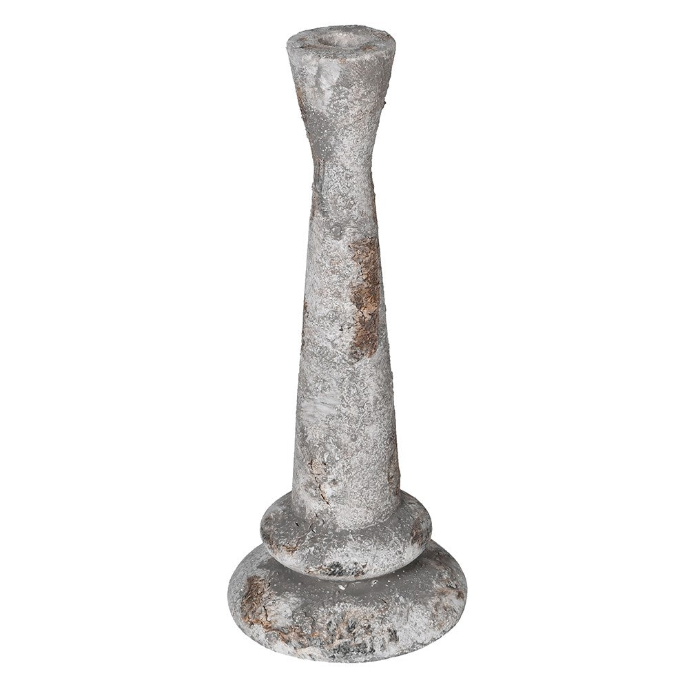 small distressed cement candlestick