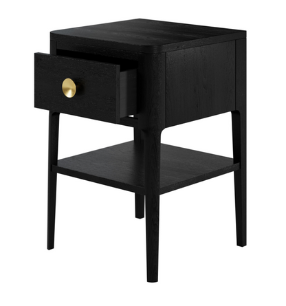 Abberley Bedside table Black - one drawer