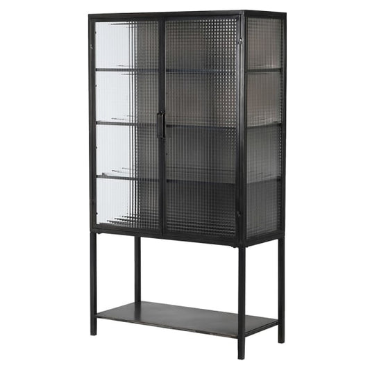 Addison Black Glass-Metal Cabinet