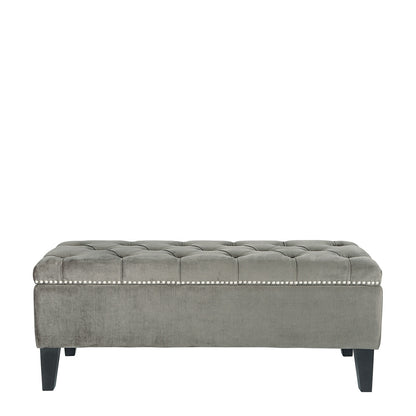 Arthur Ottoman Grey Velvet