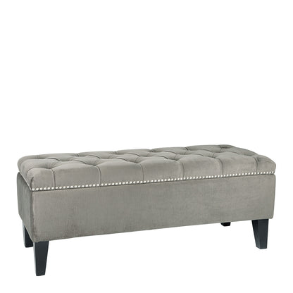 Arthur Ottoman Grey Velvet