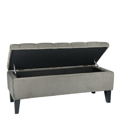 Arthur Ottoman Grey Velvet