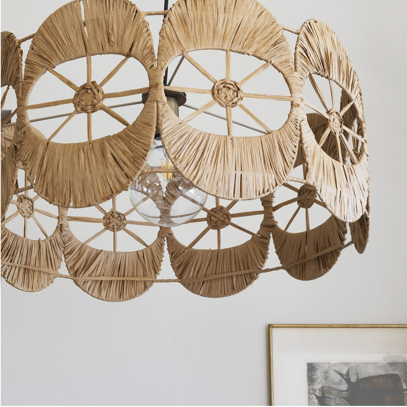 Baila Raffia flower pendant light