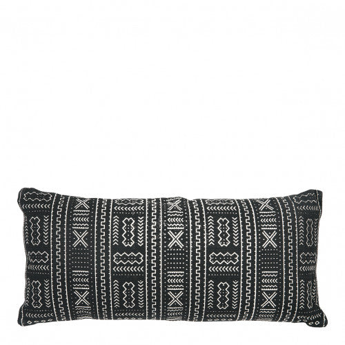 Black kunto mud cloth bolster