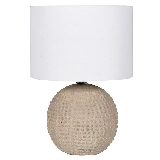 Terracotta Bobbles Lamp Linen Shade