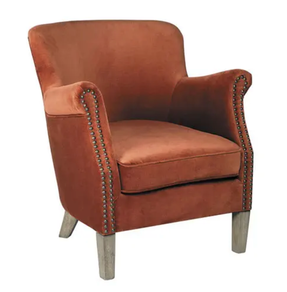 Claude Burnt-Orange Velvet Armchair