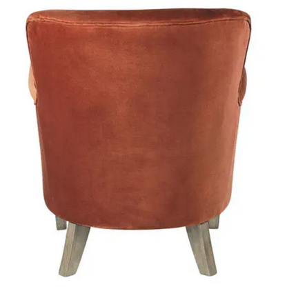 Claude Burnt-Orange Velvet Armchair