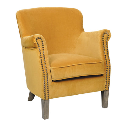 Claude Saffron Velvet Armchair