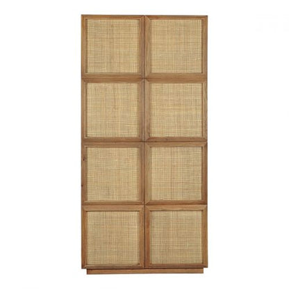 Ema Oak Rattan Cabinet