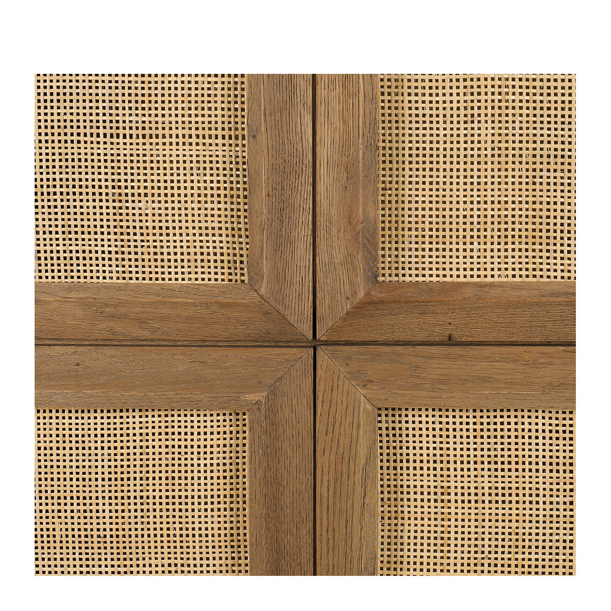 Ema Oak Rattan Cabinet