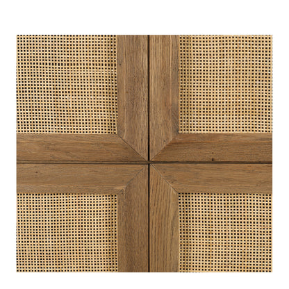 Ema Oak Rattan Cabinet