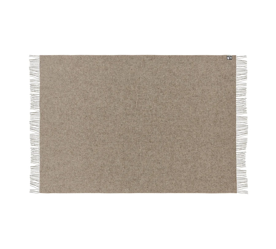 Fano Large Beige Wool Throw