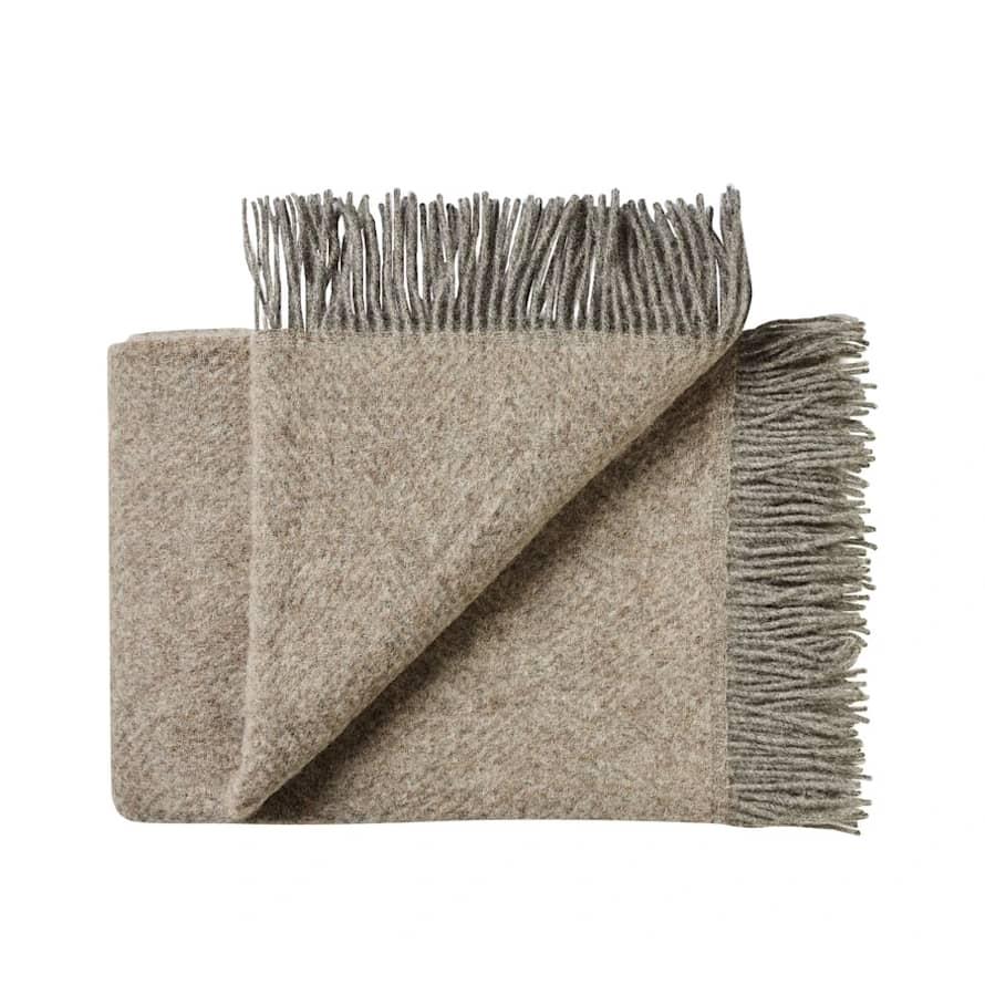 Fano Large Beige Wool Throw