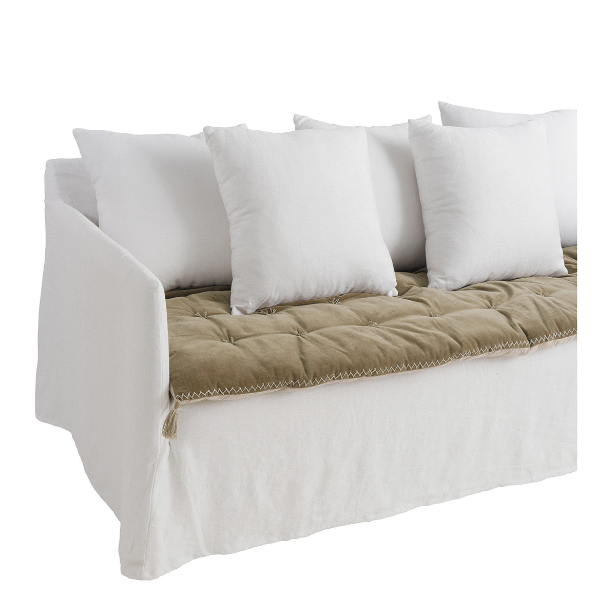 Gabriel White Linen Sofa