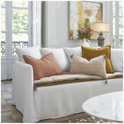 Gabriel White Linen Sofa