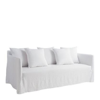 Gabriel White Linen Sofa