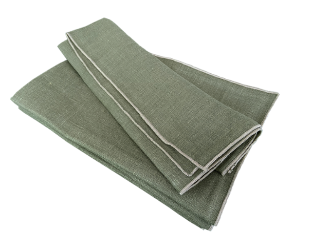 green napkin natural piping