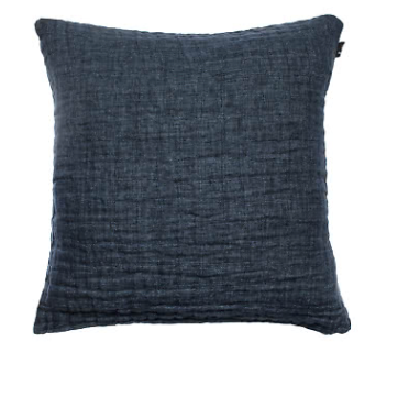 Himla Hannein Crinkle Linen Cushion Denim