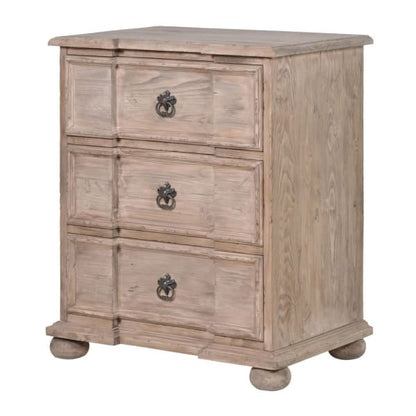 Reclaimed 3 Drawer Nightstand