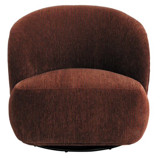 Lisette Swivel Chair In Burnt Orange