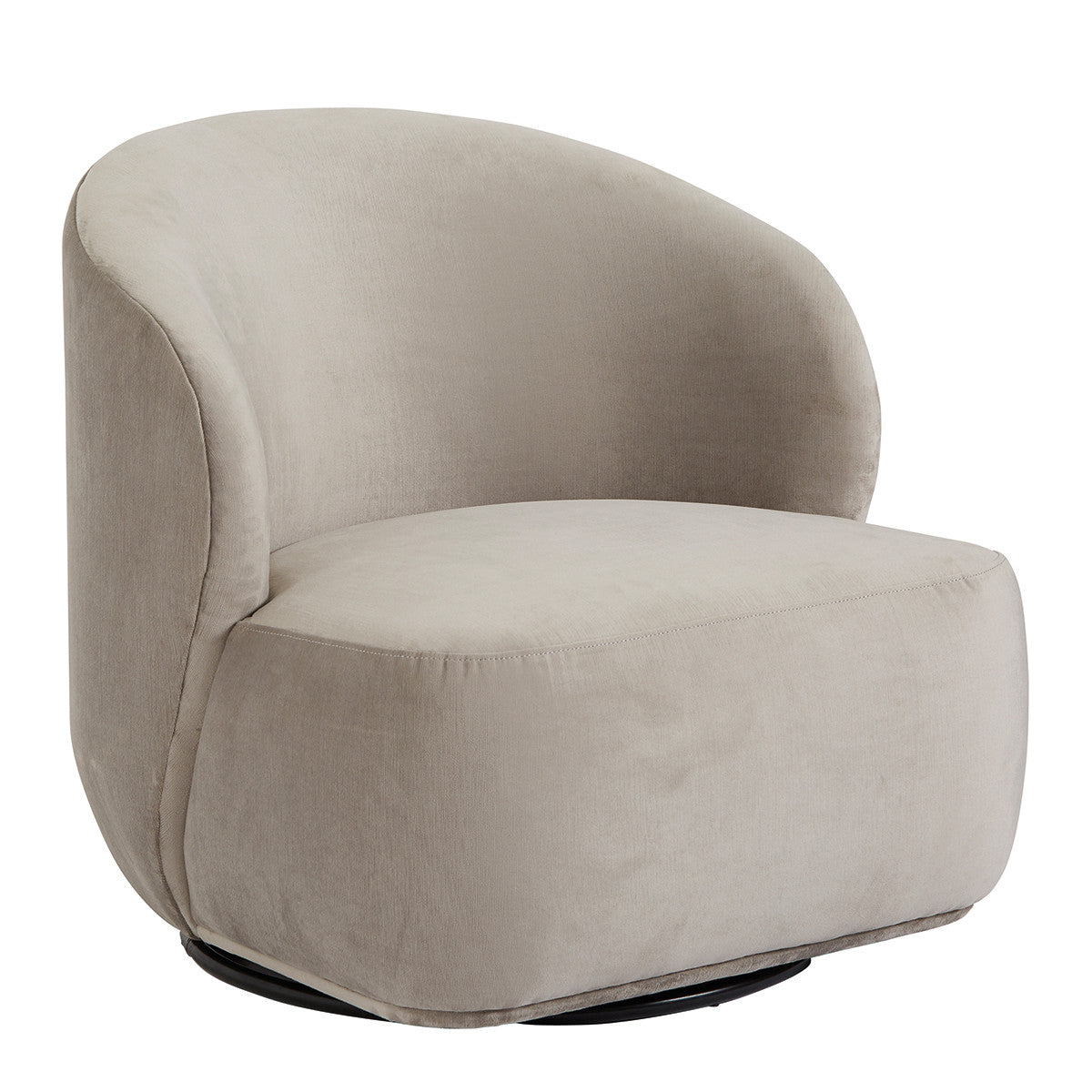 Lisette Grey Velvet Swivel Chair