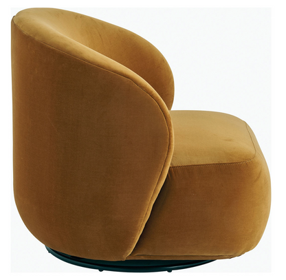 Lisette Saffron-Velvet Swivel Chair