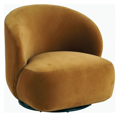 Lisette Saffron-Velvet Swivel Chair