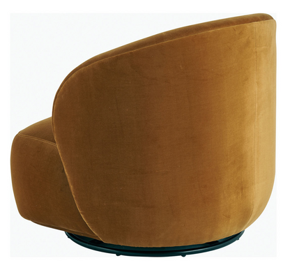 Lisette Saffron-Velvet Swivel Chair