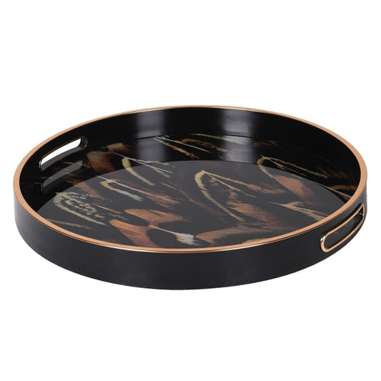 Pheasant Feather Lacquer Tray