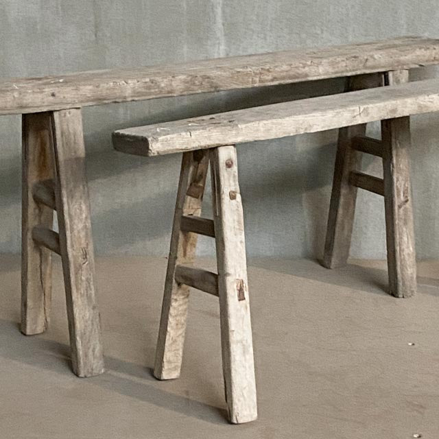 Small Weathered Antique Benches