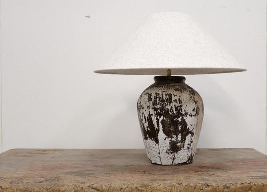 Small White Washed Lamp