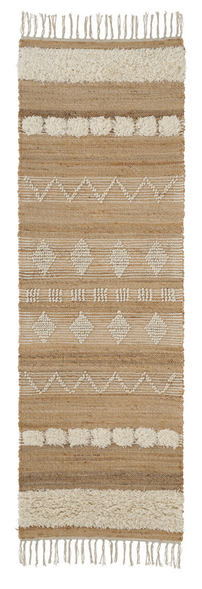 Tanger wool jute/cotton runner