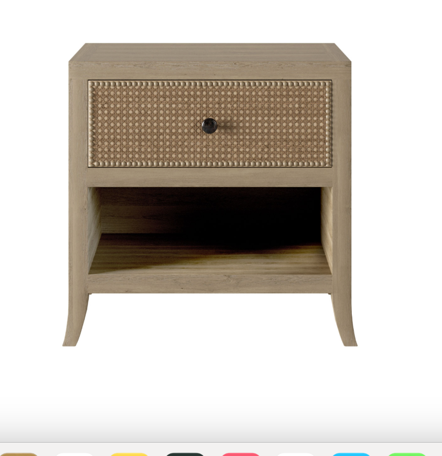 Whitley Rattan/Grey Oak One Drawer Bedside Table