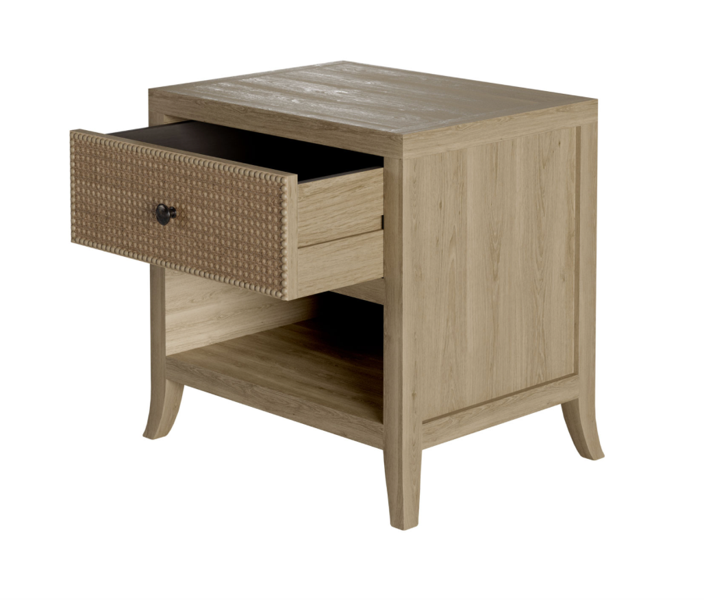 Whitley Rattan/Grey Oak One Drawer Bedside Table