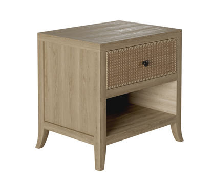 Whitley Rattan/Grey Oak One Drawer Bedside Table