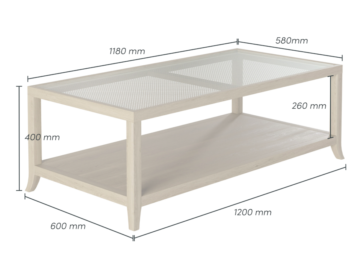 Whitley Rattan/Grey Oak Coffee Table