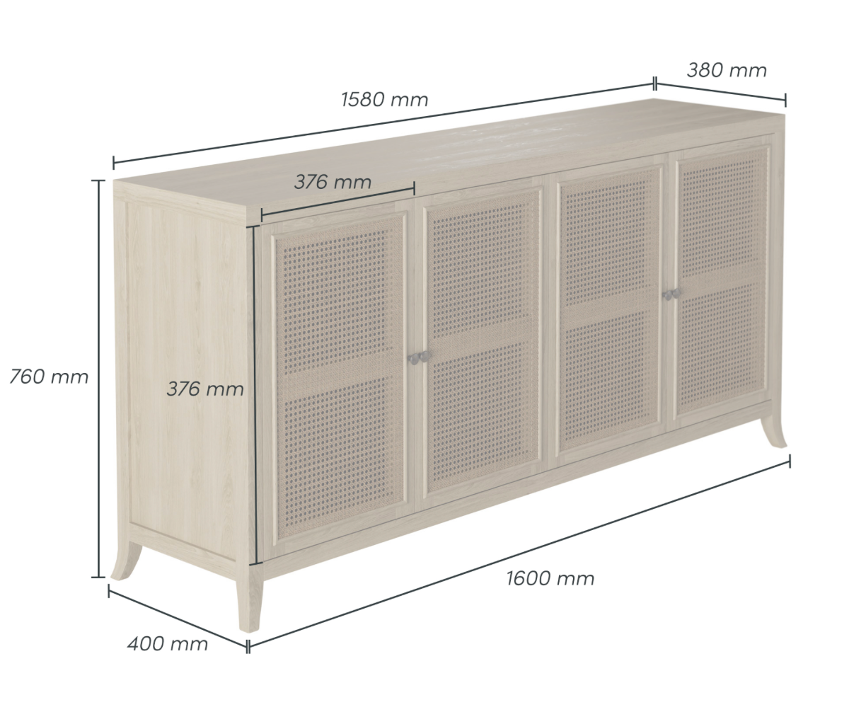 Whitley Rattan/Grey Oak Sideboard