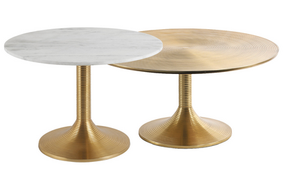 Set-2 Marble And Brass Coffee Tables Charlotte