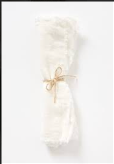 Aqua-Vireo XL white linen napkin