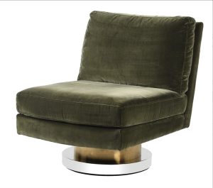 Olive velvet Swivel Chair