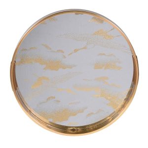 Golden clouds mirror tray