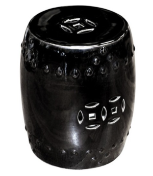 Black ceramic garden stool